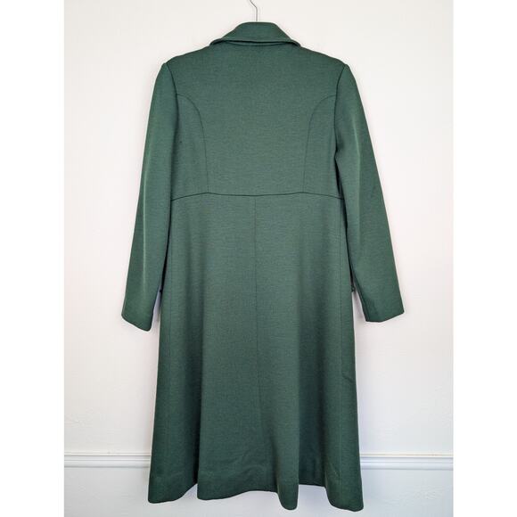 I. Magnin Pea Coat Knitted Wool Vintage 60s Duster Classic Winter Green Size 14 - Picture 6 of 16
